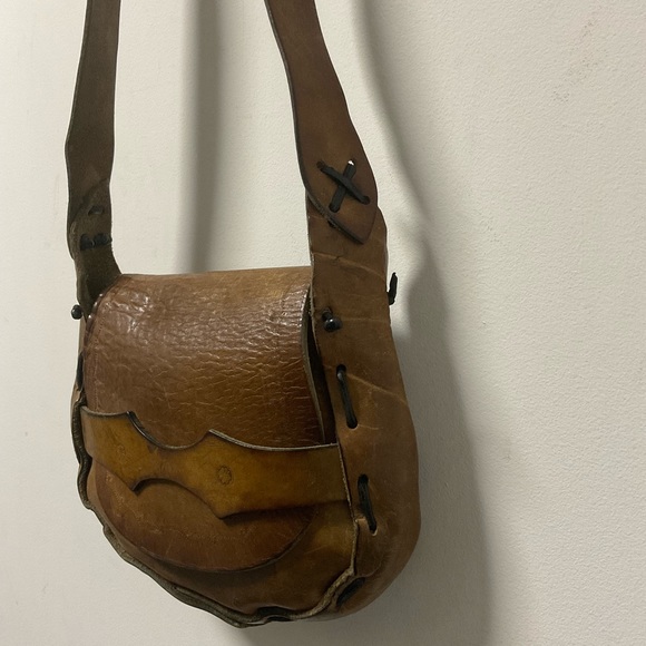 Handbags - Gorgeously Real Earthy Handmade Thick Leather Weave Strap With Stamp Decor Bag!